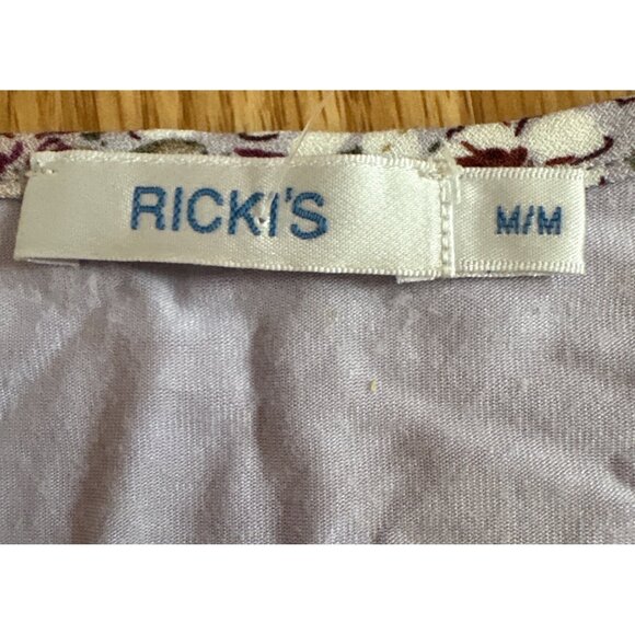 Rickis Tank Top Womens Floral Sleeveless Shirt Med Multicolor Solid Back - Picture 3 of 7